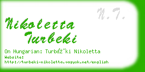 nikoletta turbeki business card